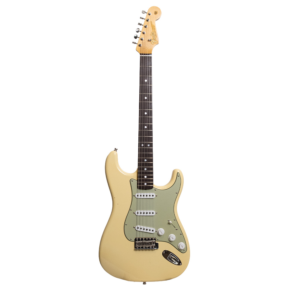 Fender Custom Shop 1965 Stratocaster Journeyman Relic Closet Classic Hardware Akçaağaç Klavye 9,5 - 12 Aged Vintage White Elektro Gitar